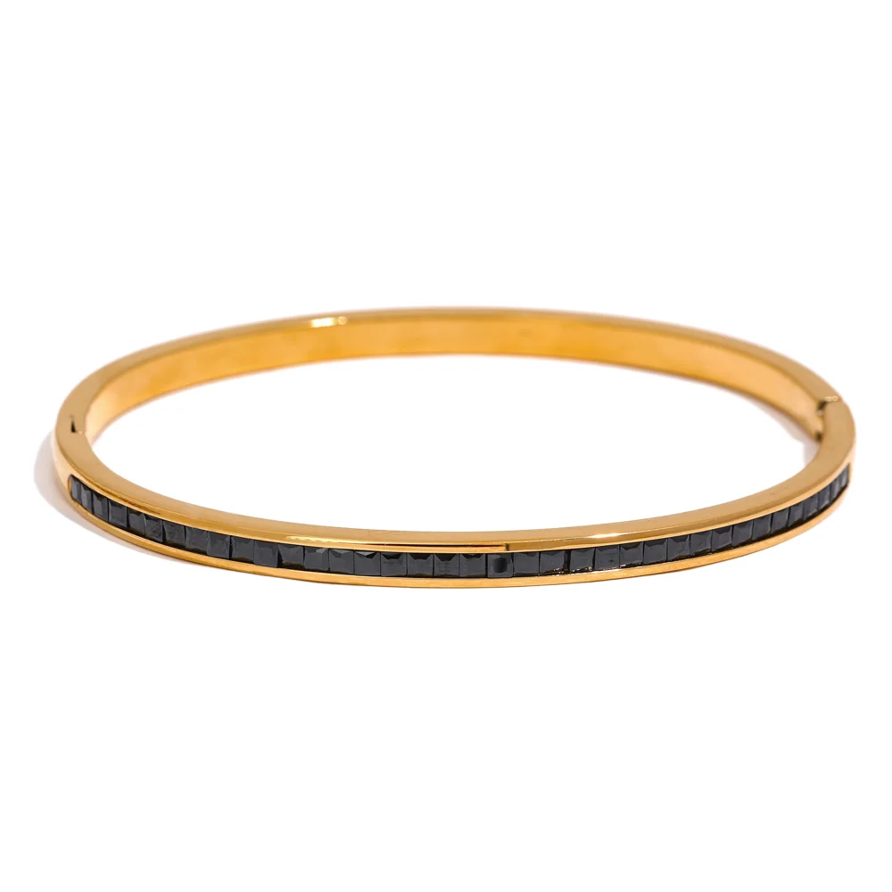 Round square colorful cubic zirconia fashion bracelet - product image