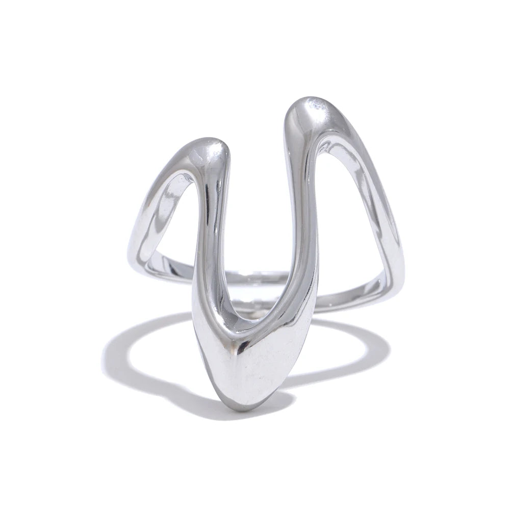 Rust proof u shape adjustable minimalist ring - product image