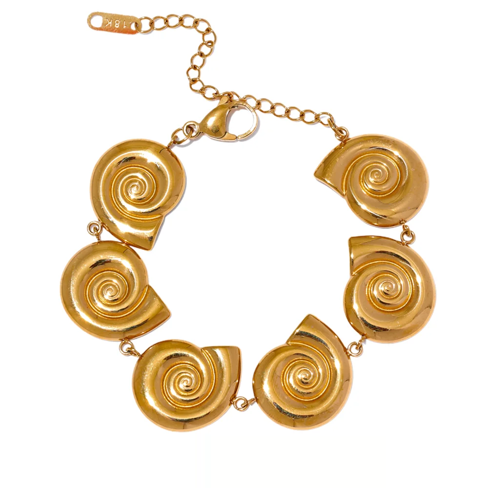 Shell chain drop necklace bracelet jewelry set women - product image