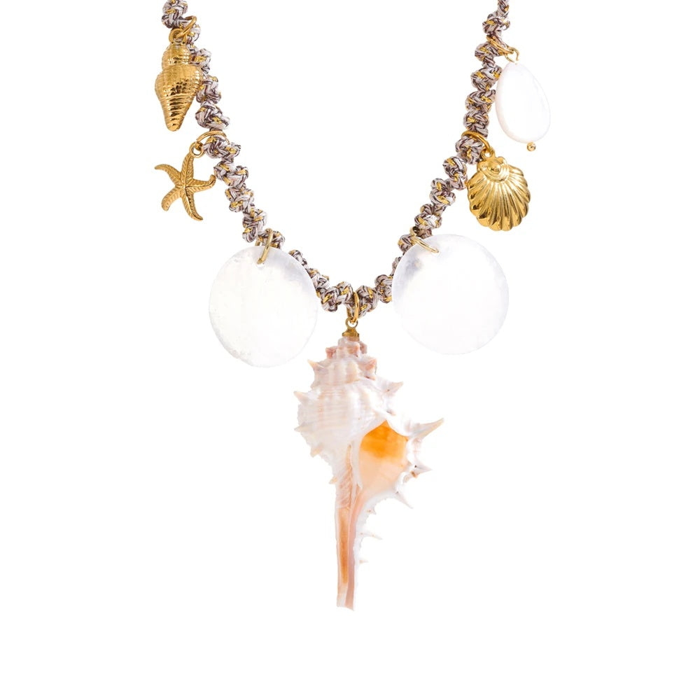 Shell conch starfish pendant necklace - product image