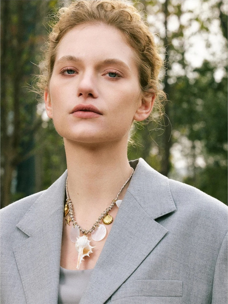 Shell conch starfish pendant necklace - product image