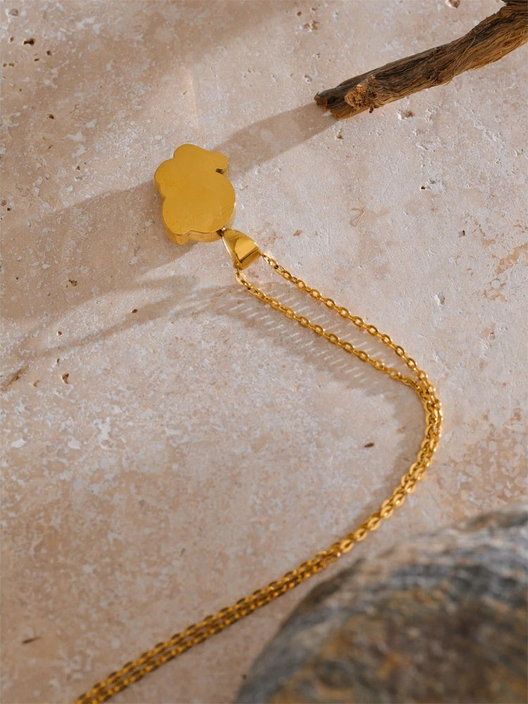 Shell puppy dog pendant necklace women's trendy - product image