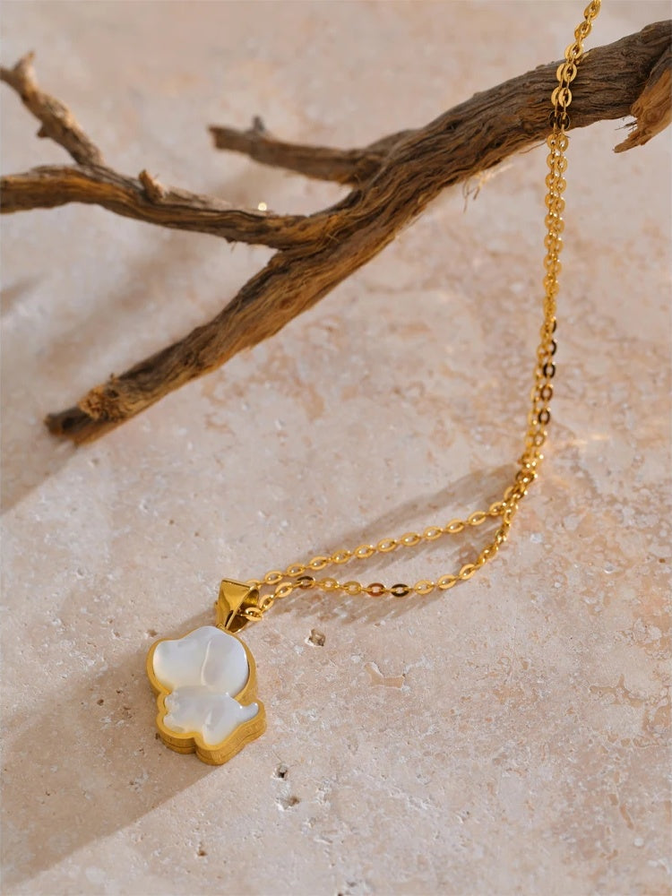 Shell puppy dog pendant necklace women's trendy - product image