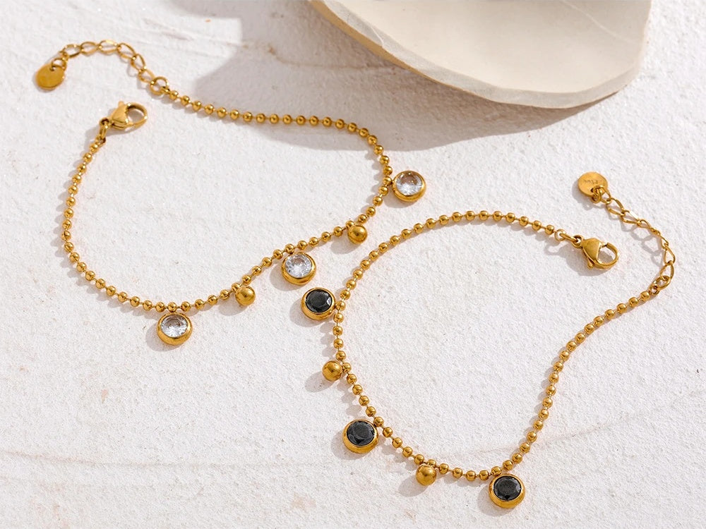 Shiny cubic zirconia chain set - product image