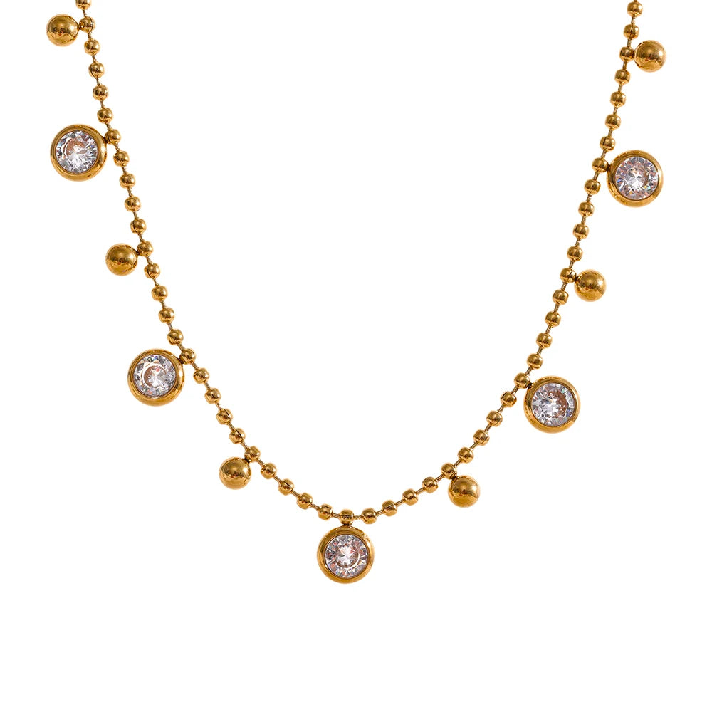 Shiny cubic zirconia chain set - product image