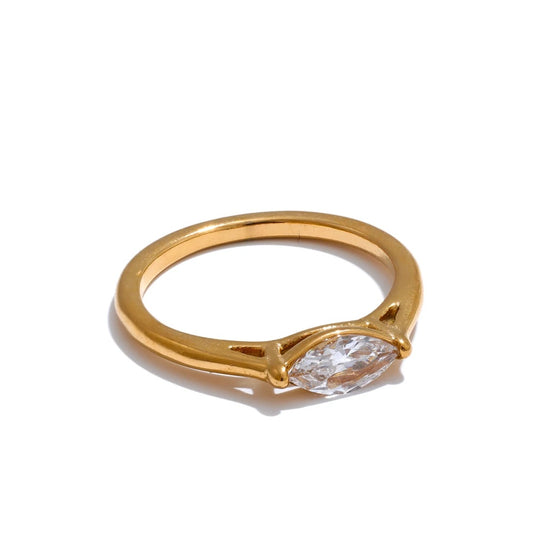Shiny cubic zirconia modern casting ring - product image
