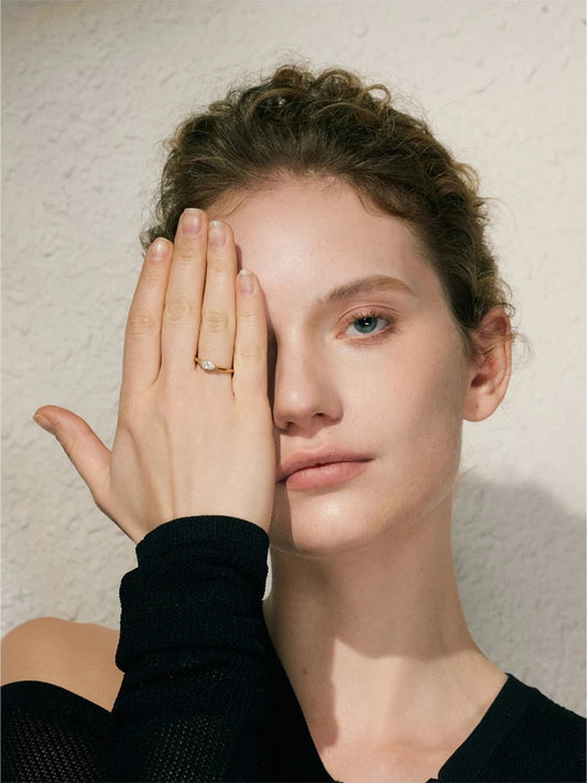 Shiny cubic zirconia modern casting ring - product image