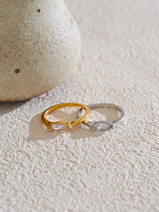 Shiny cubic zirconia modern casting ring - product image