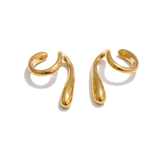 Simplified liquid bending ear bone clip earrings - product image