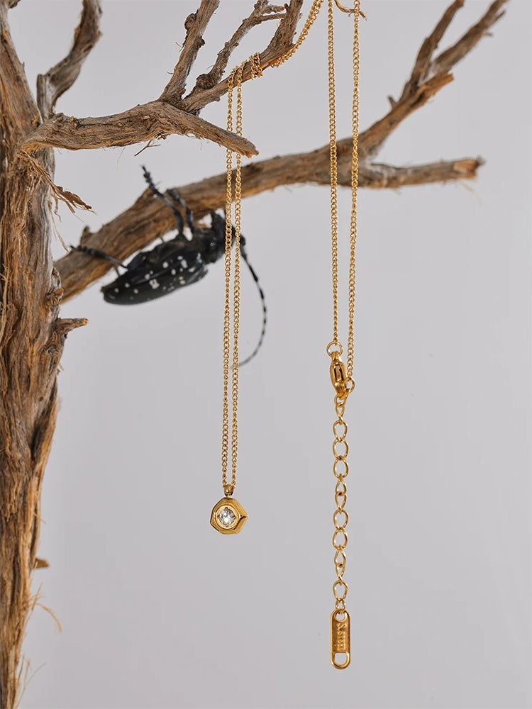 Small minimalist pendant necklace chic 316l steel - product image