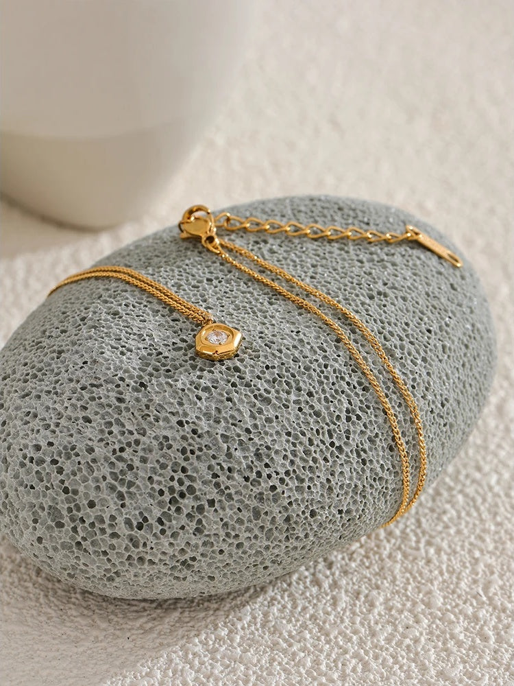 Small minimalist pendant necklace chic 316l steel - product image