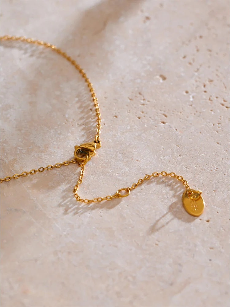 Small rectangle crystal pendant necklace - product image