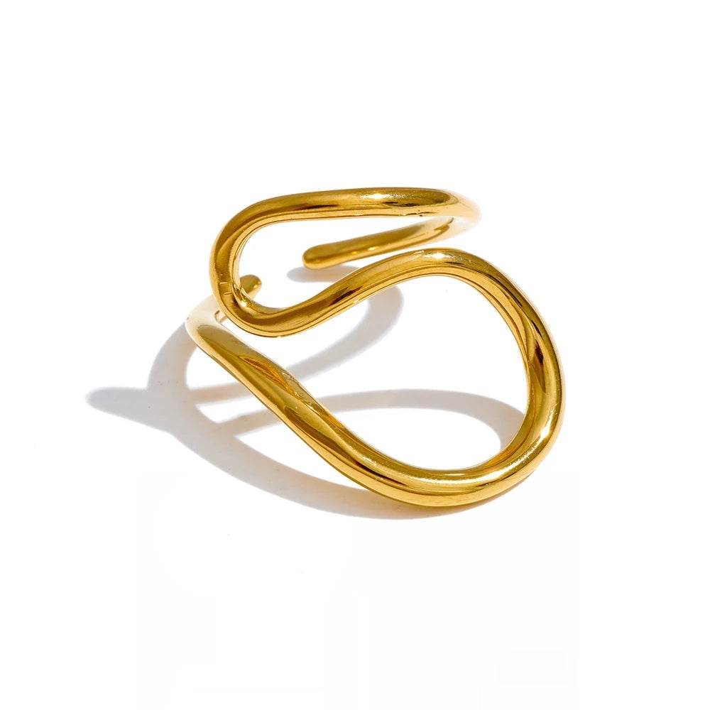 Smooth contemporary open adjustable ring - product image