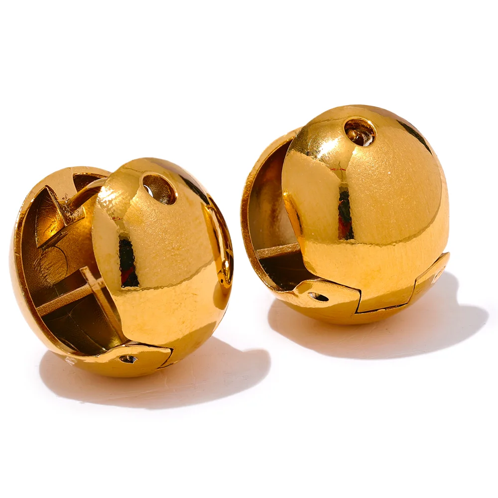 Smooth round hollow hoop earrings - product image