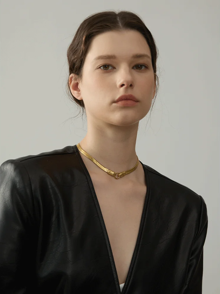 Snake chain choker temperament charm necklace - product image