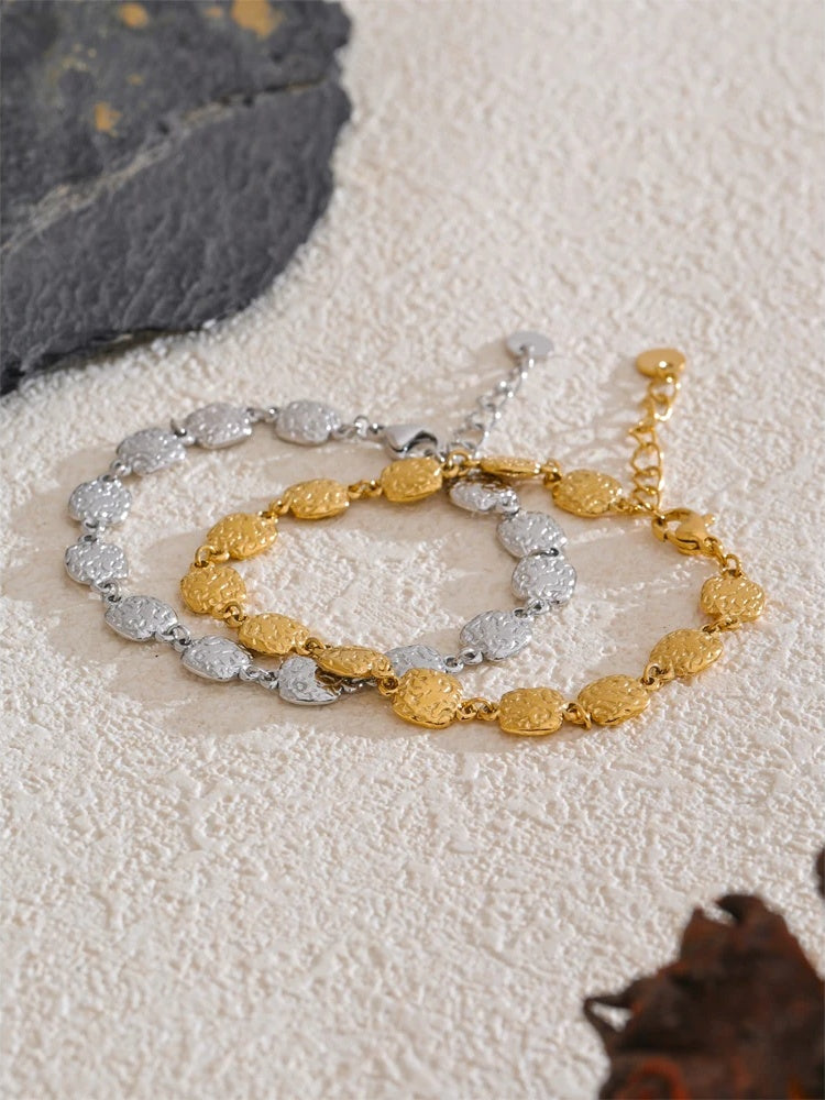 Square chain rust proof charm wrist bracelet - product image