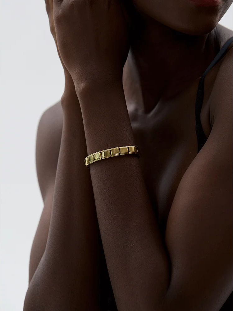 Square minimalist elastic bangle bracelet women - product image