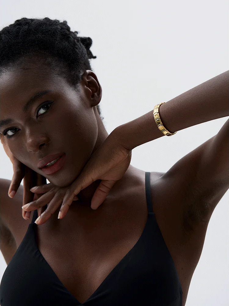 Square minimalist elastic bangle bracelet women - product image