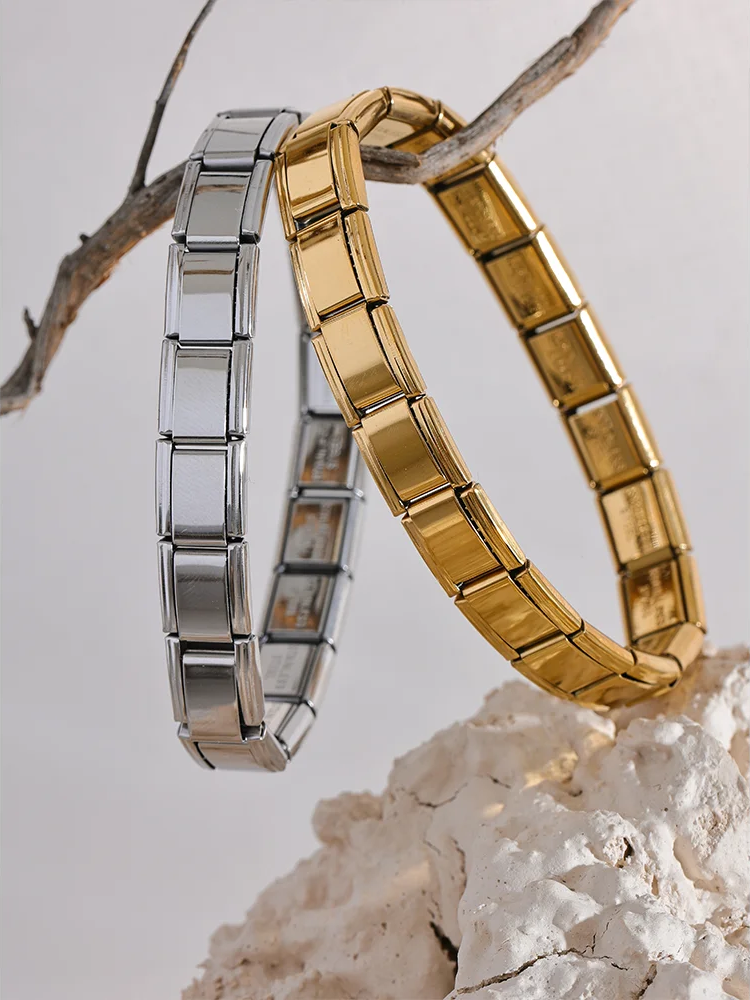 Square minimalist elastic bangle bracelet women - product image