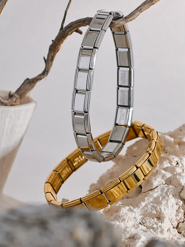 Square minimalist elastic bangle bracelet women - product image