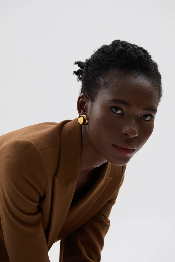 Square simple waterproof stud earrings - product image