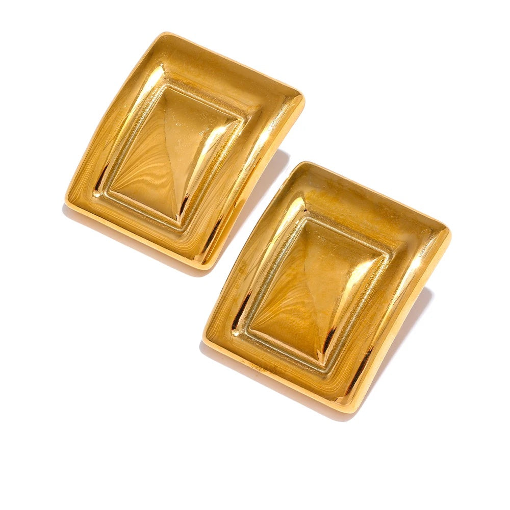 Square waterproof stud earrings women - product image