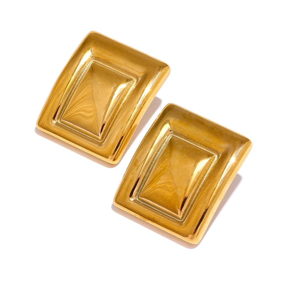 Square waterproof stud earrings women - product image