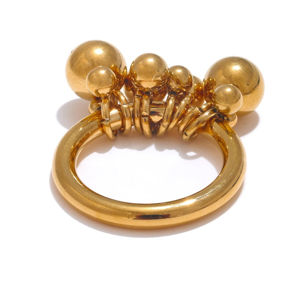 Stacked beads handmade abstract ring women - product image