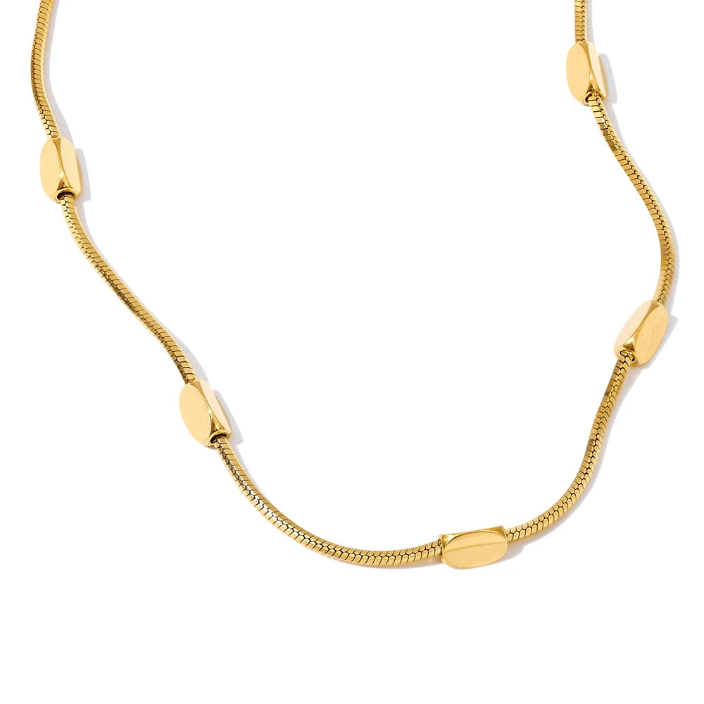 Stainless steel snake chain collar necklace - product image