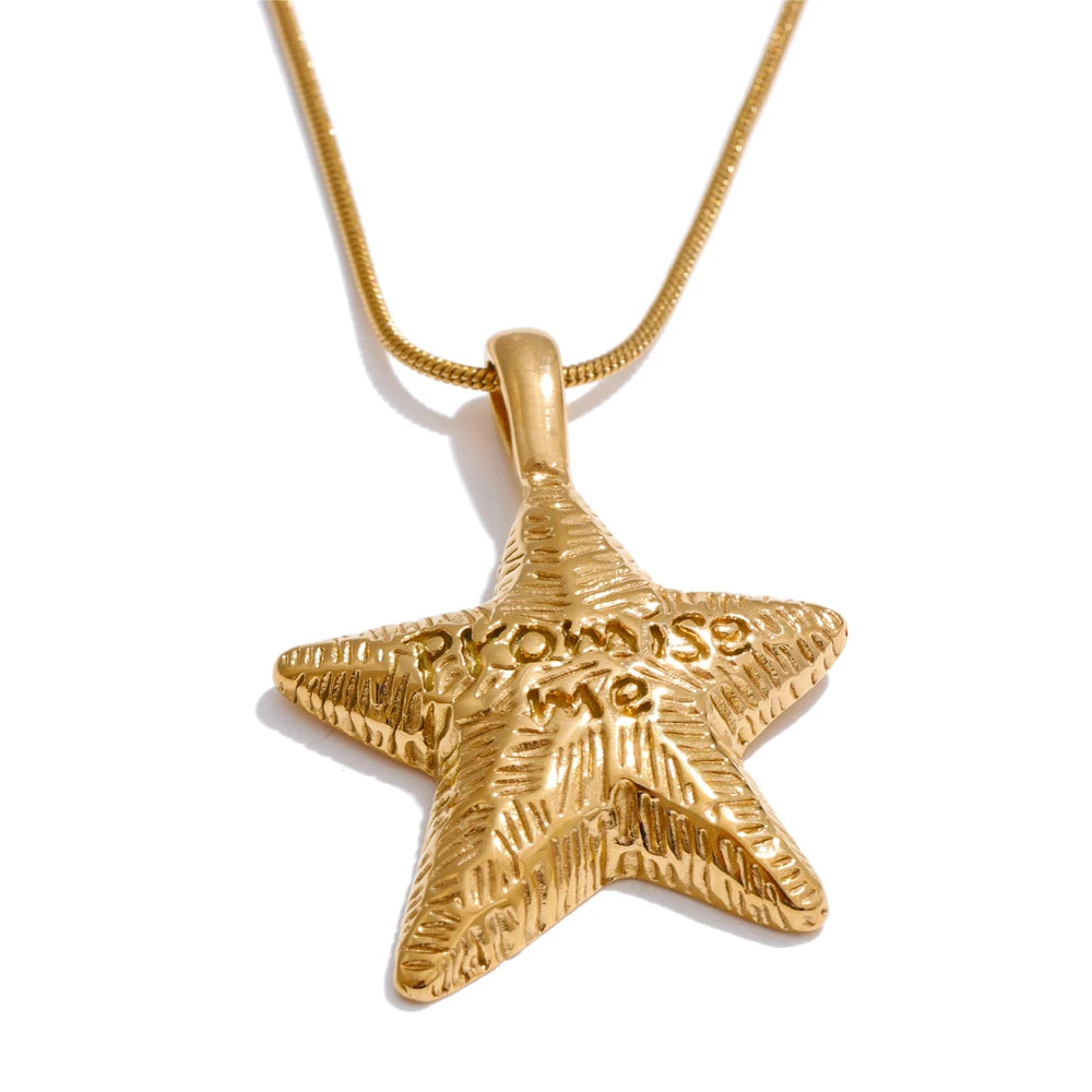 Star cast long pendant chain necklace - product image