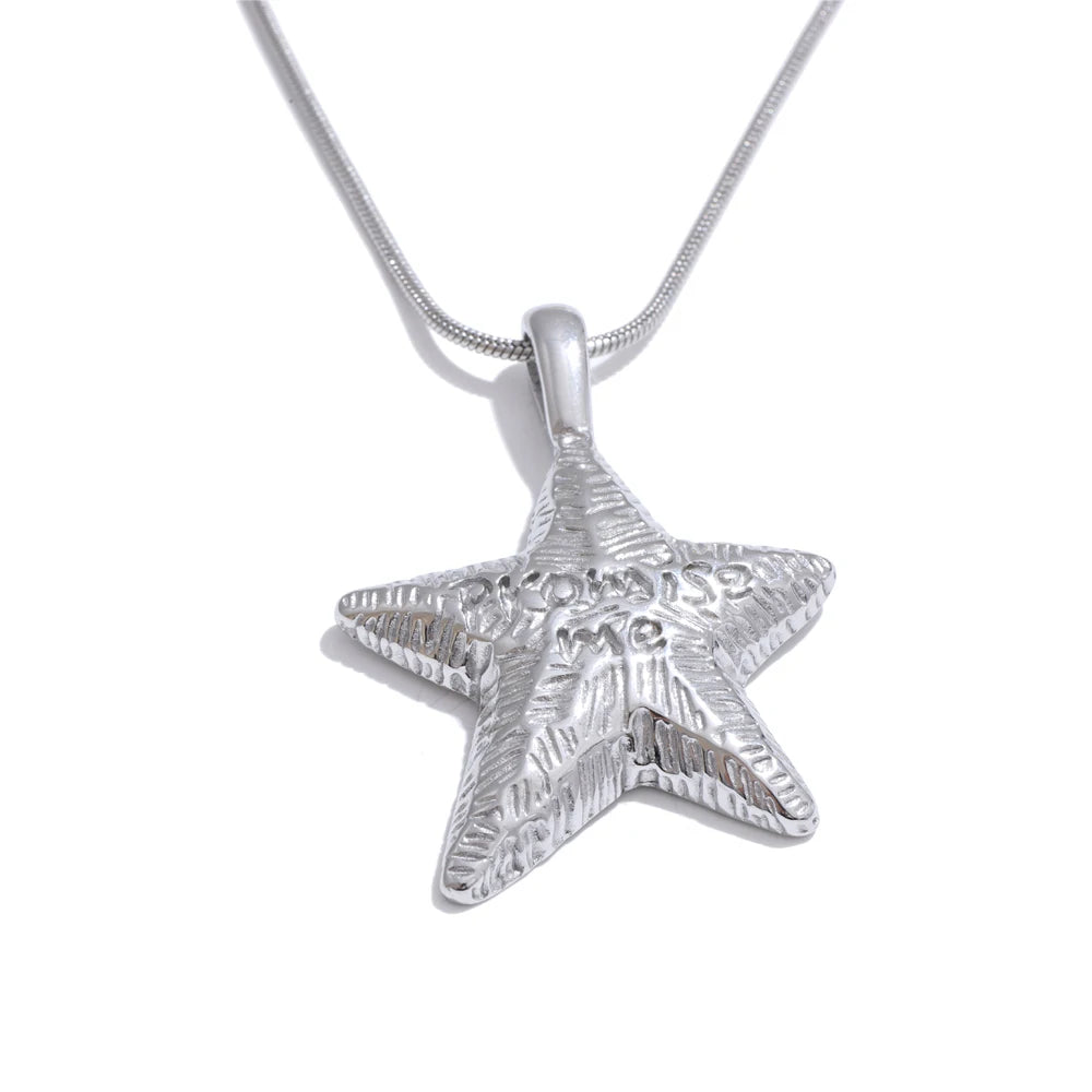Star cast long pendant chain necklace - product image