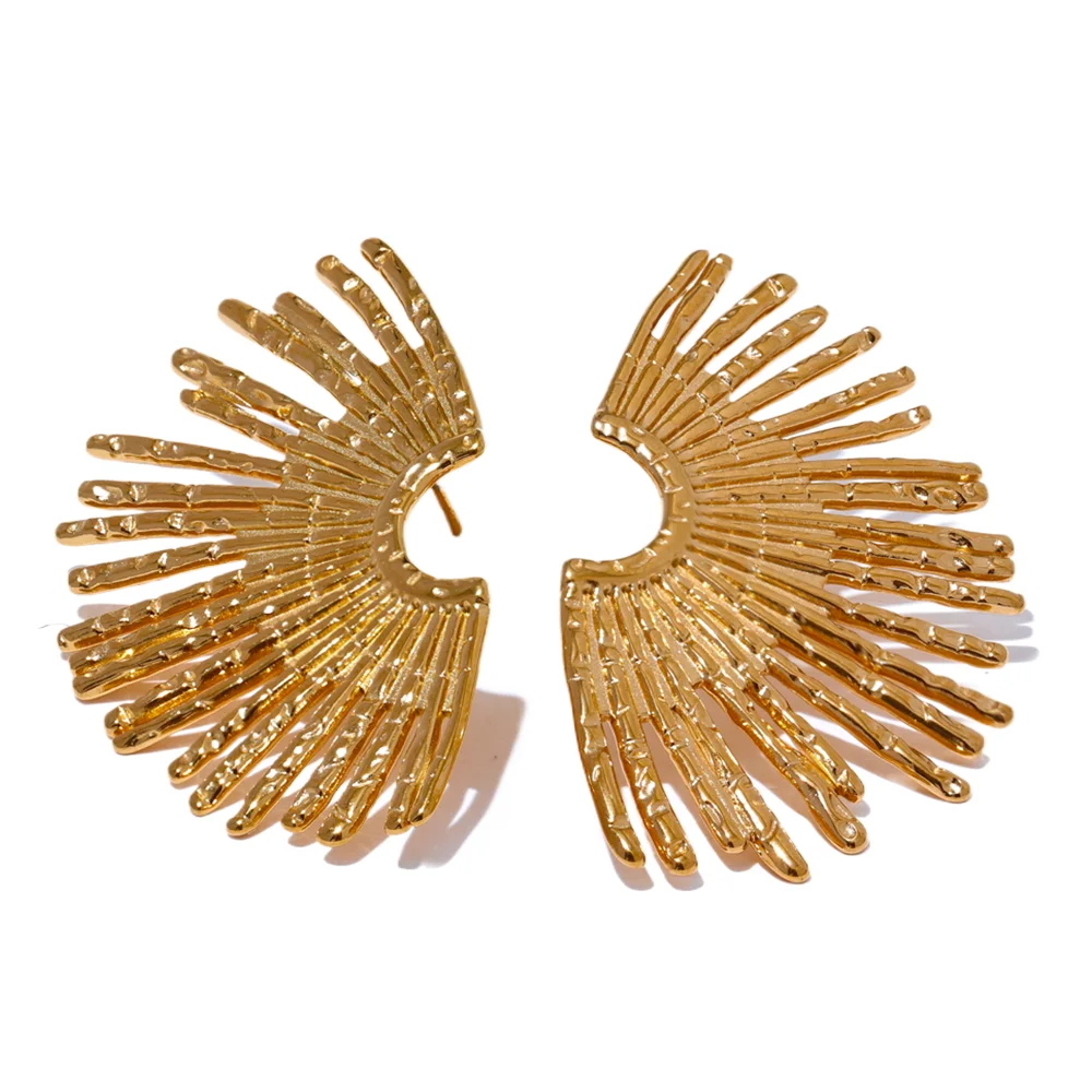 Statement big minimalist stud earrings women - product image