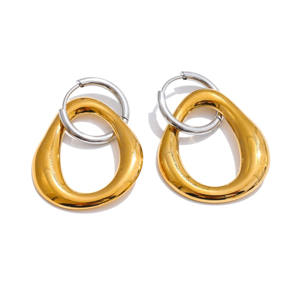 Statement metal drop earrings - product image