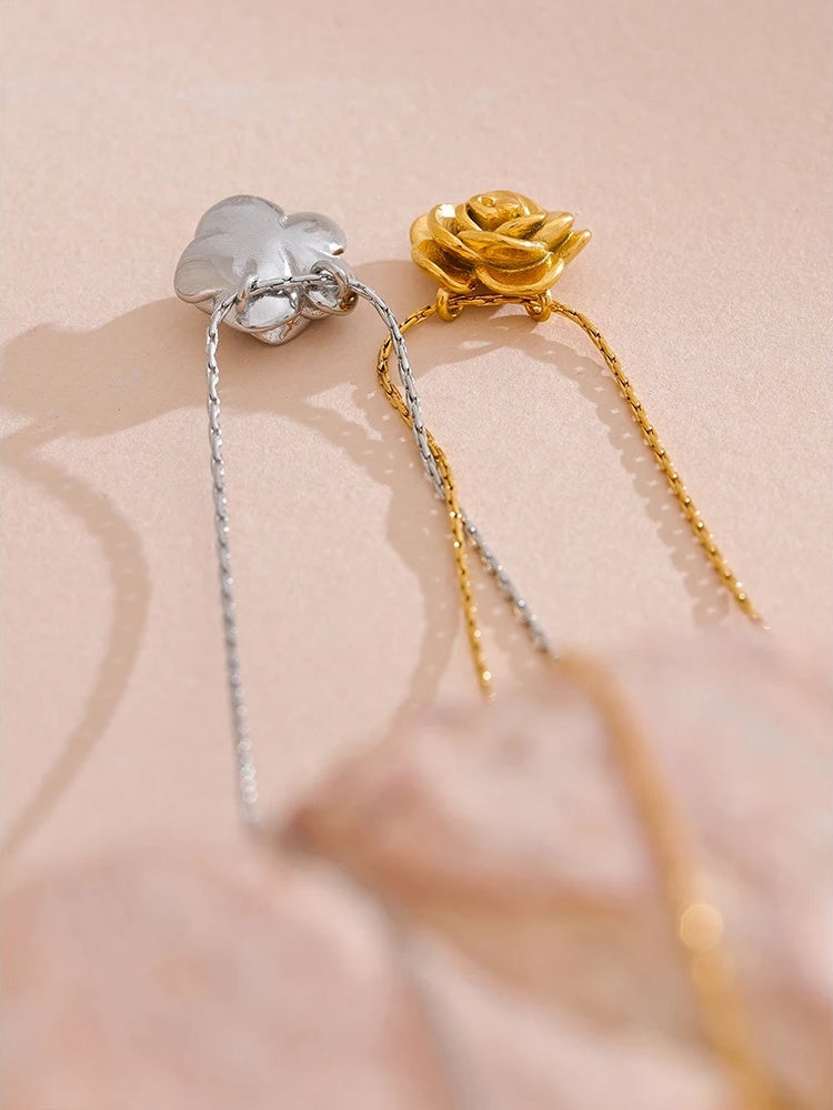 Stereoscopic flower plant pendant necklace - product image