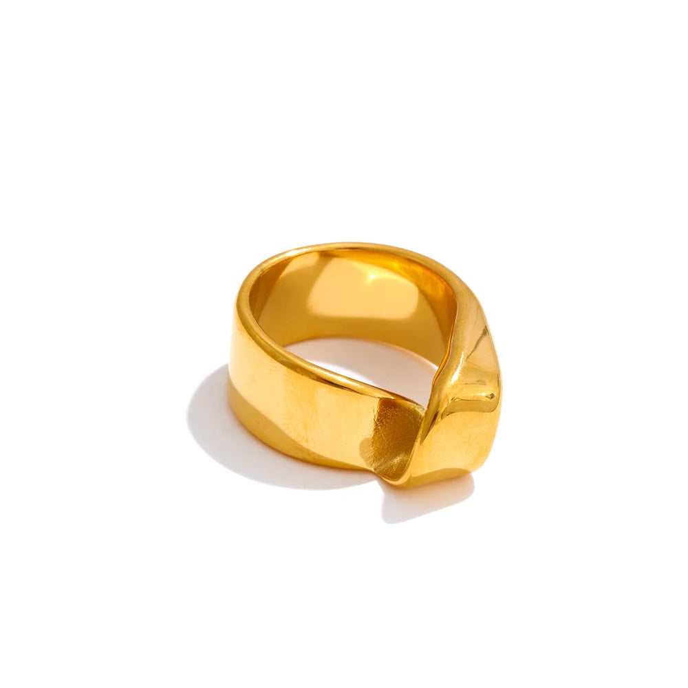 Stylish unique polished cast minimalist ring - product image