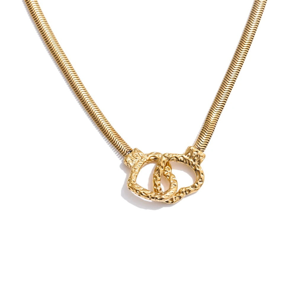 Stylish unique stainless steel heart love pendant necklace - product image