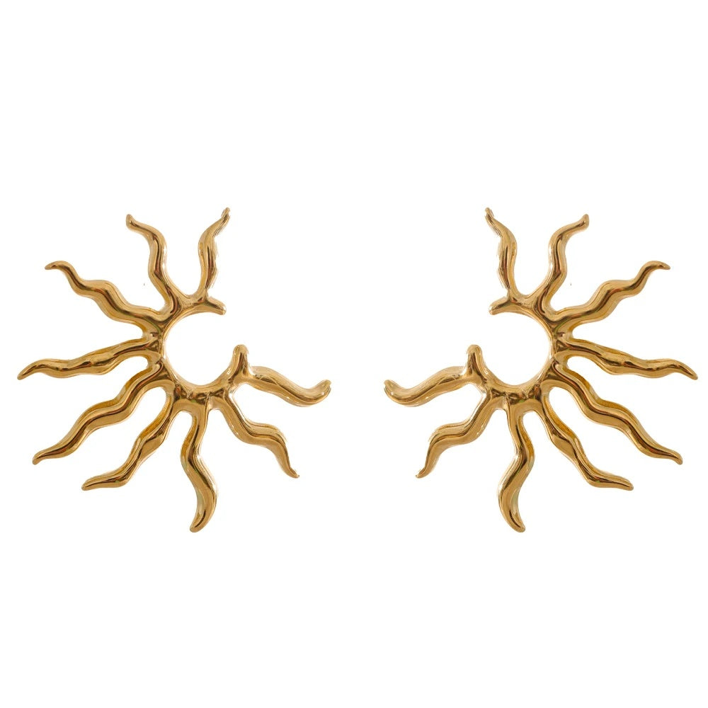 Sun abstract statement stud earrings - product image