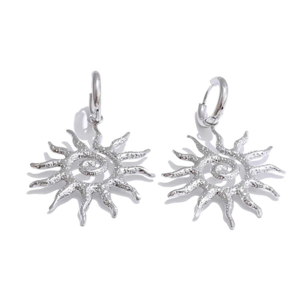 Sun drop necklace hoop earrings jewelry set - product image