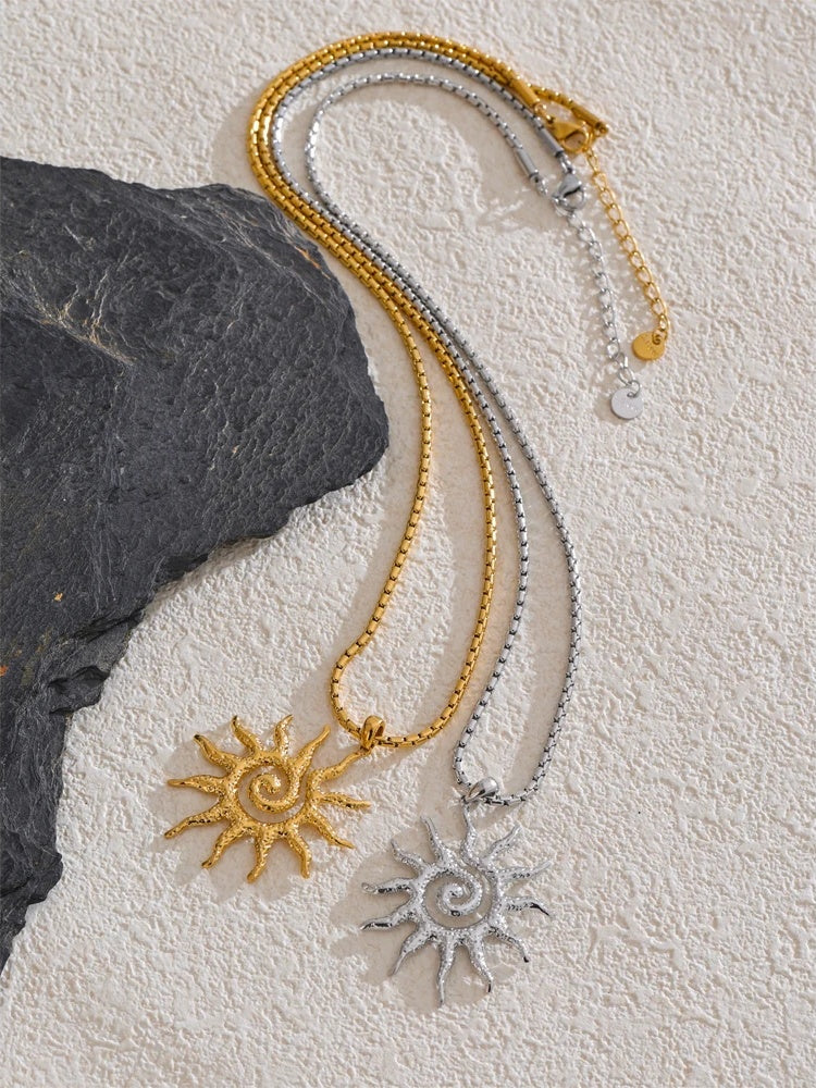 Sun drop necklace hoop earrings jewelry set - product image