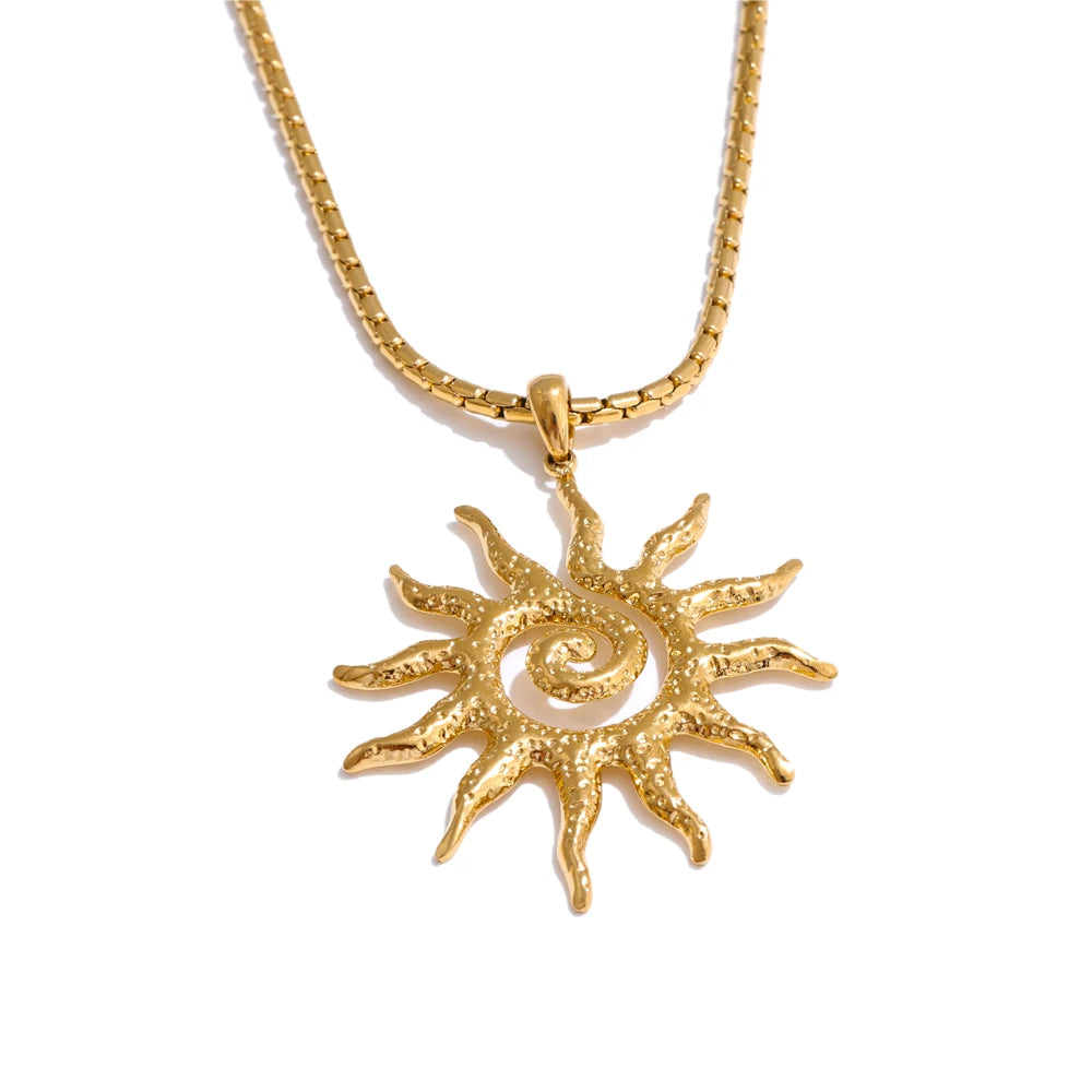 Sun drop necklace hoop earrings jewelry set - product image