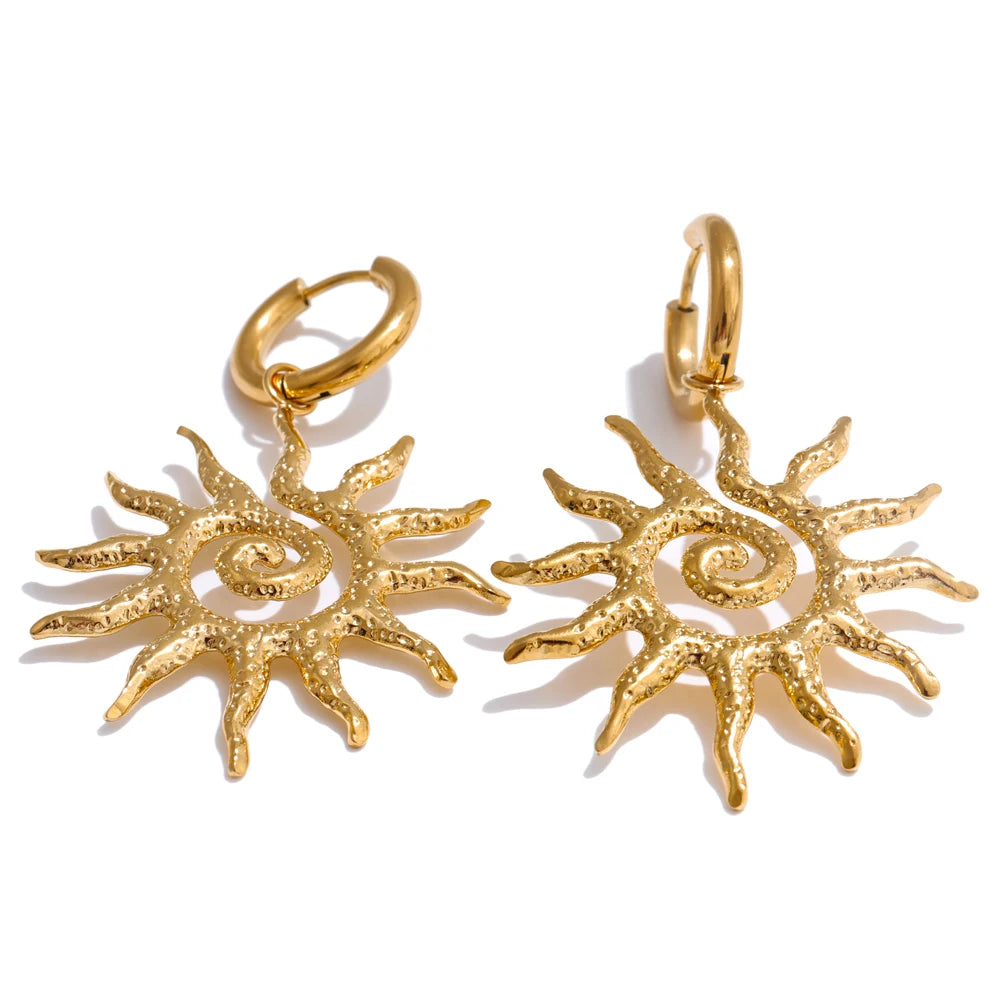 Sun drop necklace hoop earrings jewelry set - product image