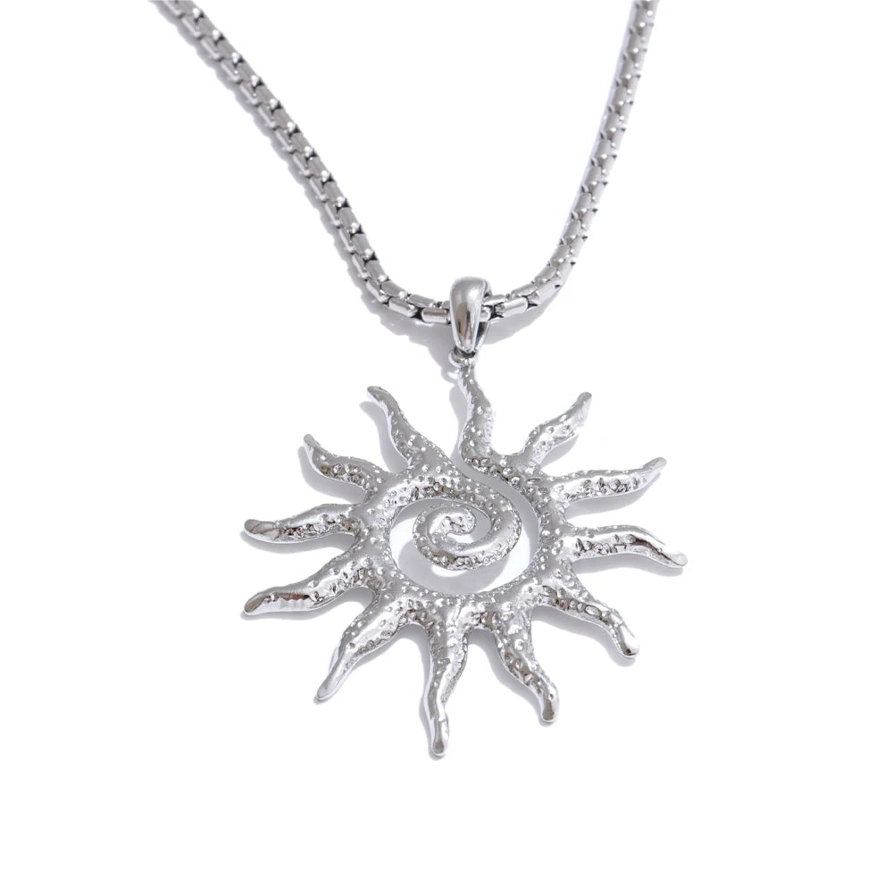 Sun drop necklace hoop earrings jewelry set - product image