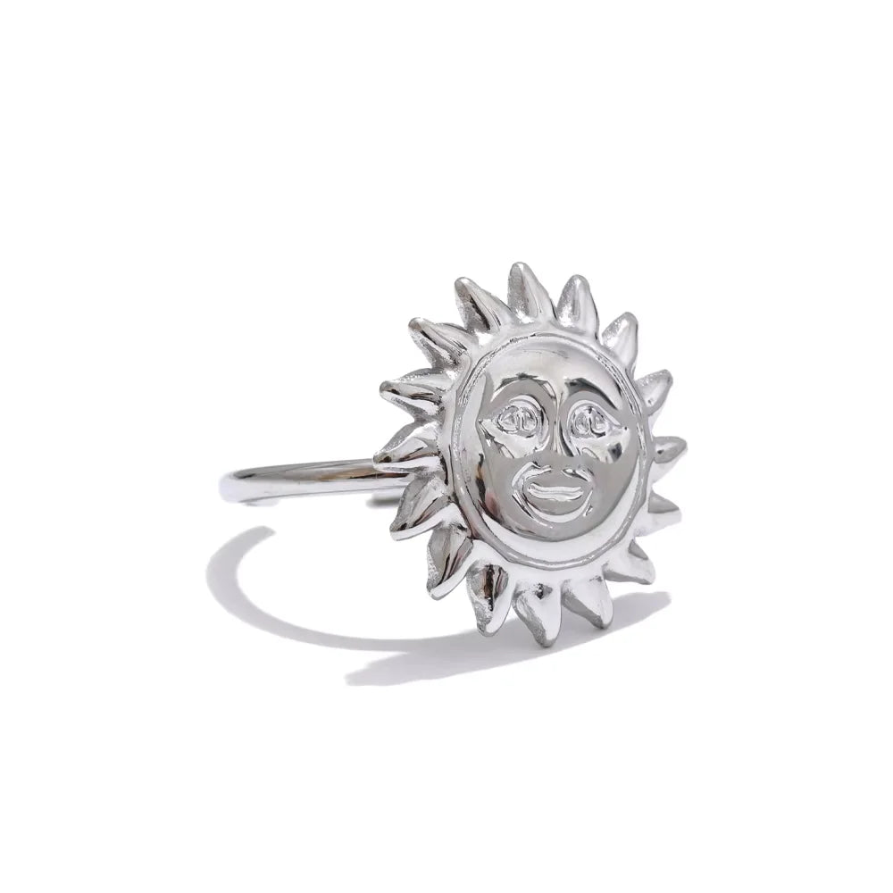 Sun face contemporary pendant waterproof necklace - product image