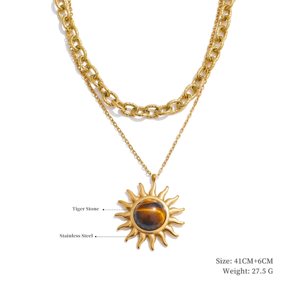 Sun ocean charm handmade pendant necklace - product image