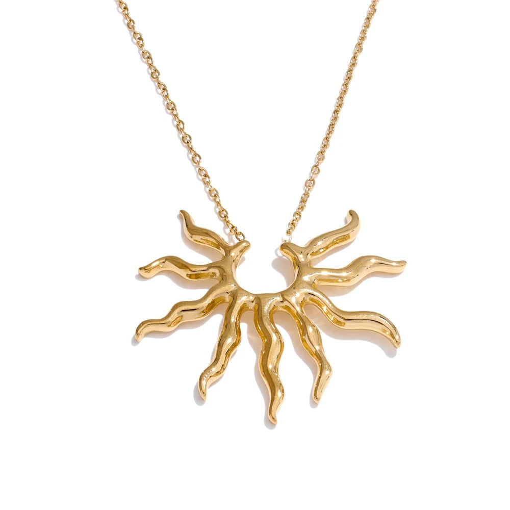 Sun pendant minimalist necklace metal trendy women - product image