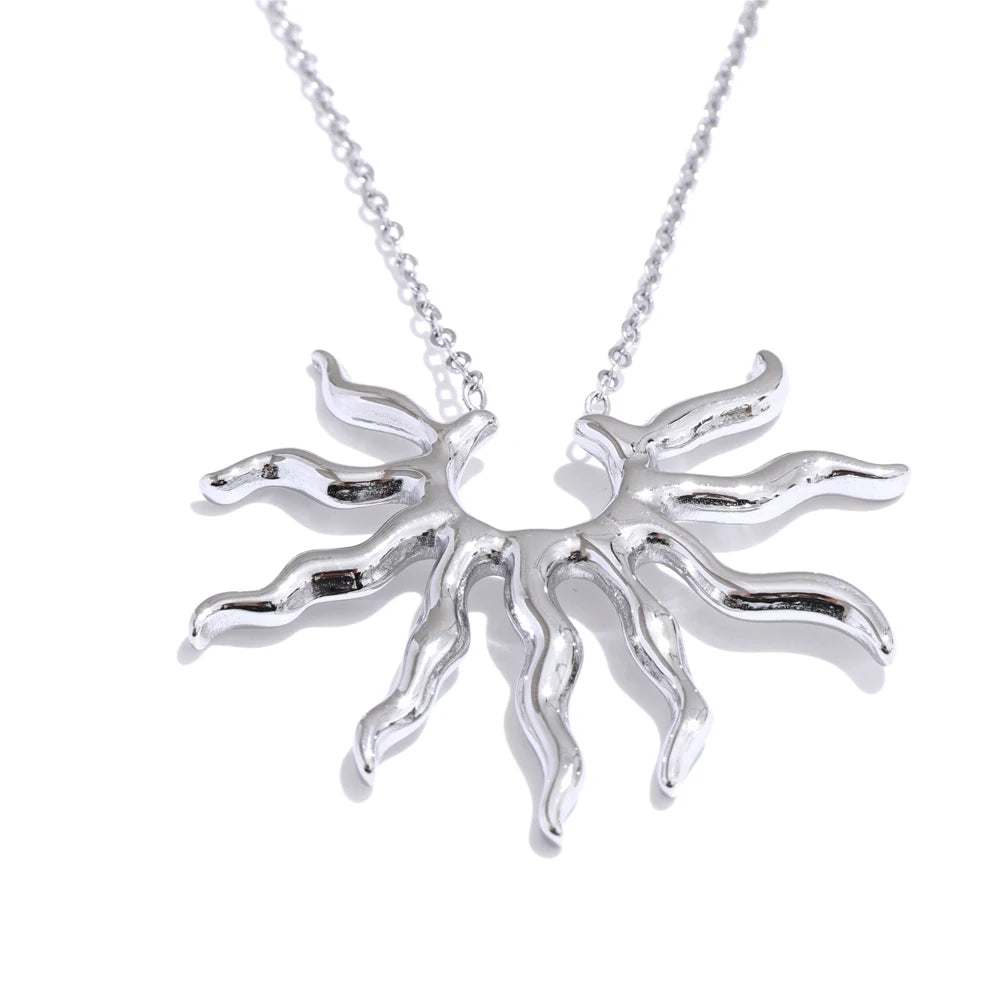 Sun pendant minimalist necklace metal trendy women - product image