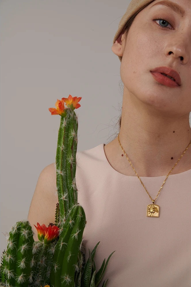 Sun pendant modern collar necklace - product image