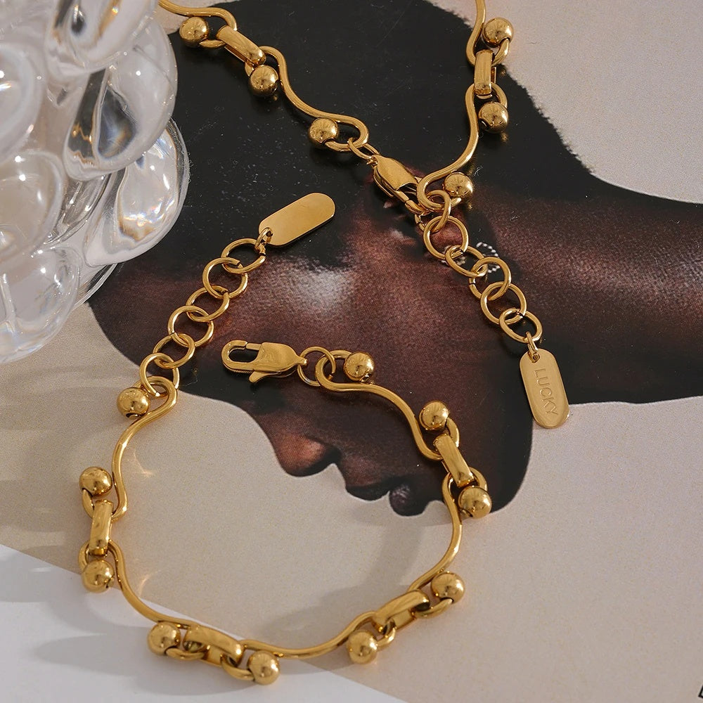 Tarnish free stainless steel chain necklace bracelet - product image
