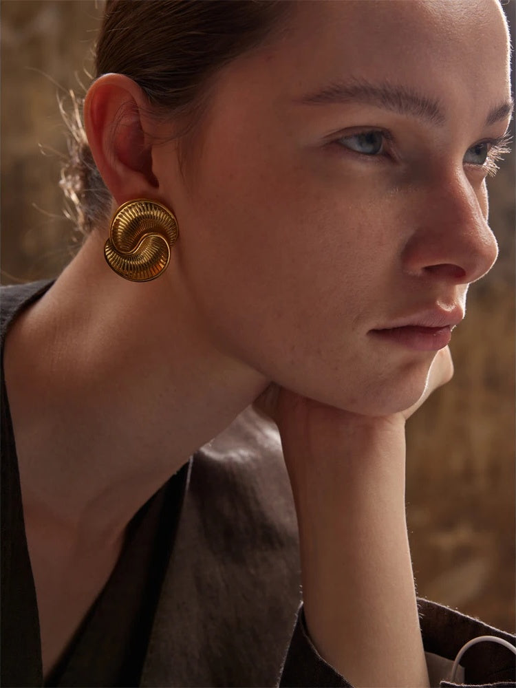 Texture waterproof stud earrings women fashion - product image