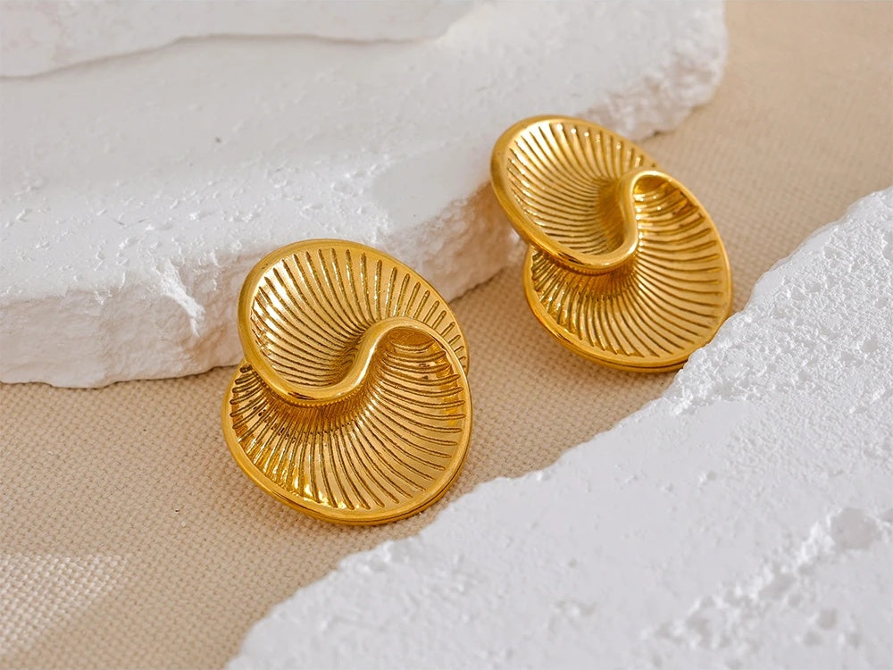 Texture waterproof stud earrings women fashion - product image